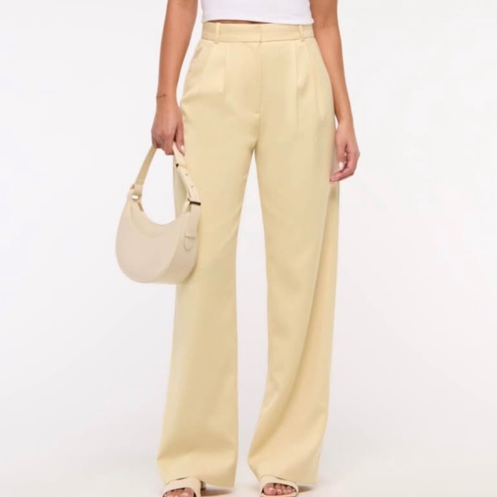 Abercrombie & Fitch Butter Yellow Wide-Leg Pants